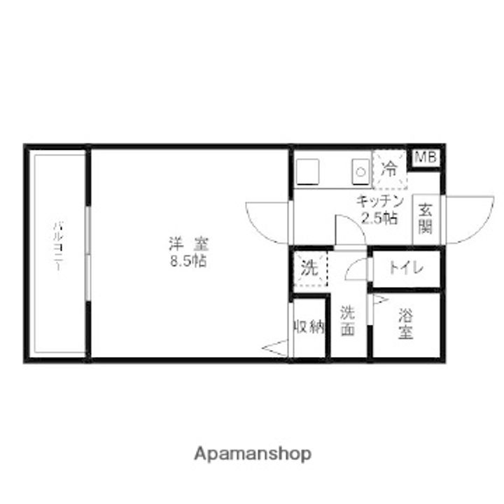 福岡県福岡市南区老司2丁目の賃貸アパート205の間取り
