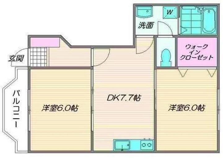 福岡県福岡市東区香椎駅東4丁目の賃貸アパートの間取り