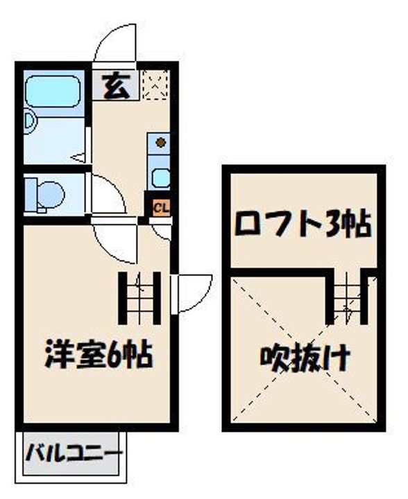 福岡県福岡市東区香椎1丁目の賃貸アパートの間取り