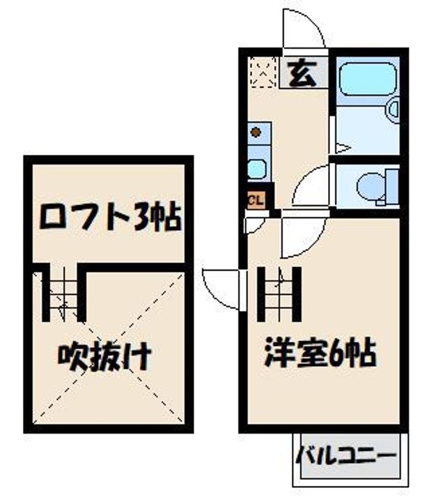 福岡県福岡市東区香椎1丁目の賃貸アパートの間取り