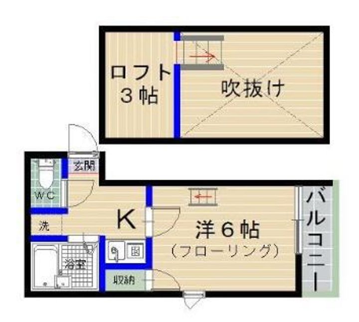 福岡県福岡市東区香椎1丁目の賃貸アパートの間取り