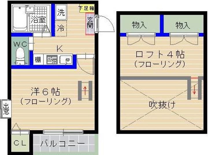 福岡県福岡市東区松香台1丁目の賃貸アパートの間取り