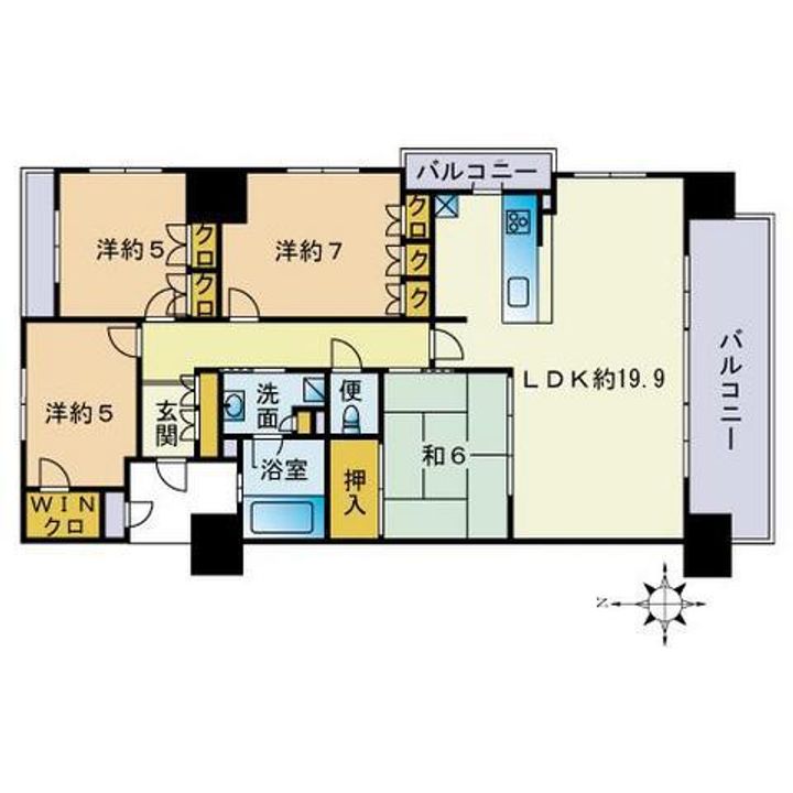 福岡県福岡市東区香椎駅前3丁目の賃貸マンションの間取り
