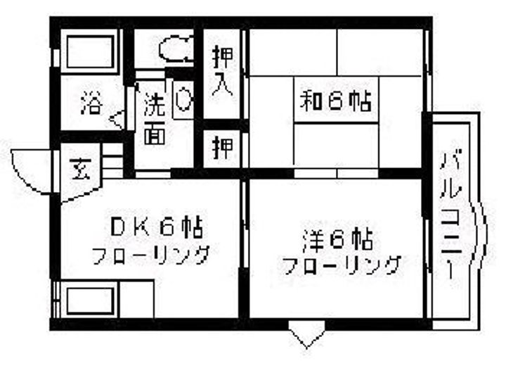 福岡県春日市弥生4丁目の賃貸アパート202の間取り