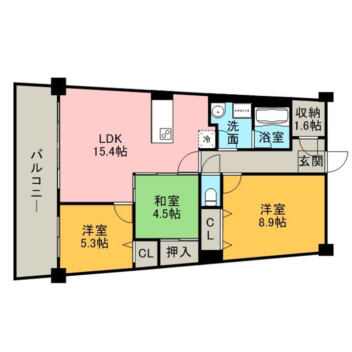 福岡県福岡市東区香椎照葉3丁目の賃貸マンションの間取り