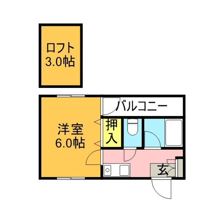 福岡県福岡市東区和白東3丁目の賃貸アパートの間取り