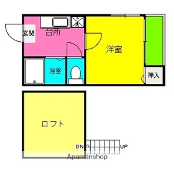 福岡県福岡市南区高木1丁目の賃貸アパートの間取り