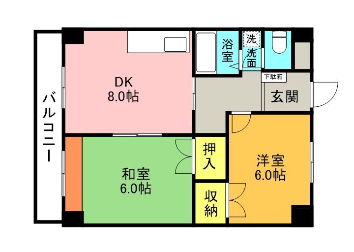 福岡県太宰府市通古賀6丁目の賃貸マンション403の間取り