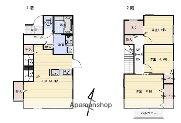 福岡県福岡市南区大橋4丁目(一戸建)の賃貸物件の間取り