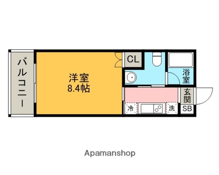 福岡県福岡市博多区住吉2丁目の賃貸マンションの間取り