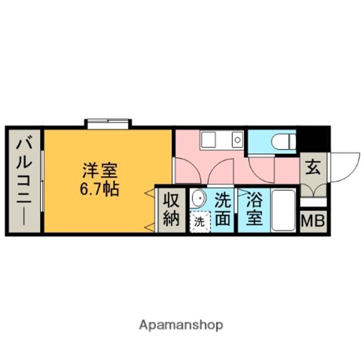 福岡県福岡市博多区店屋町の賃貸マンションの間取り