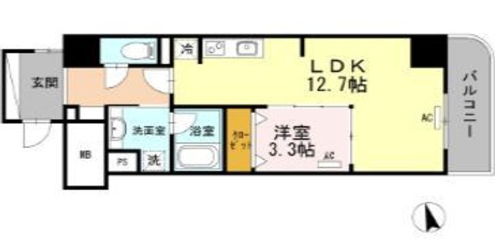 ウェルブライト博多ステーション 住居の間取り
