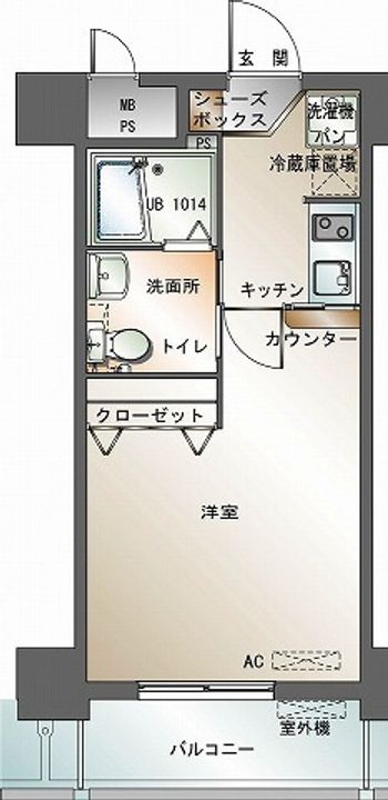 福岡県福岡市中央区高砂1丁目の賃貸マンションの間取り