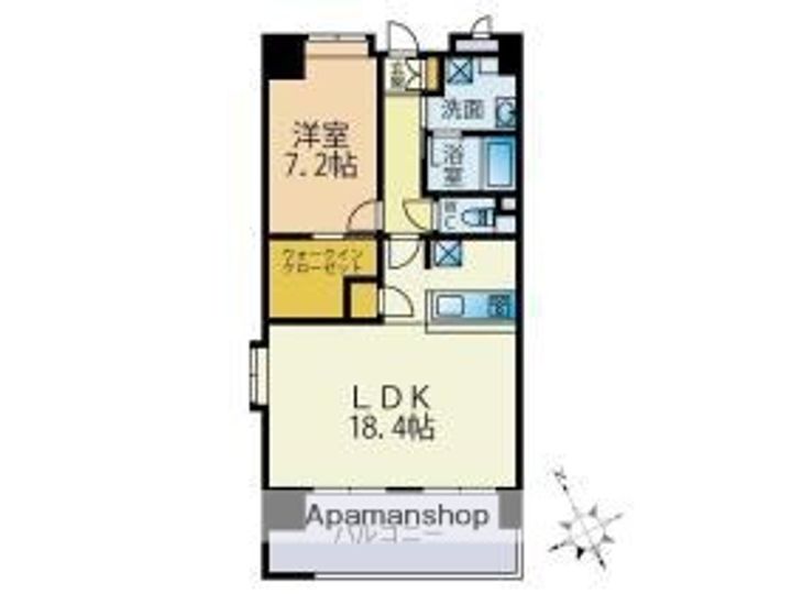 福岡県福岡市中央区荒戸2丁目の賃貸マンションの間取り