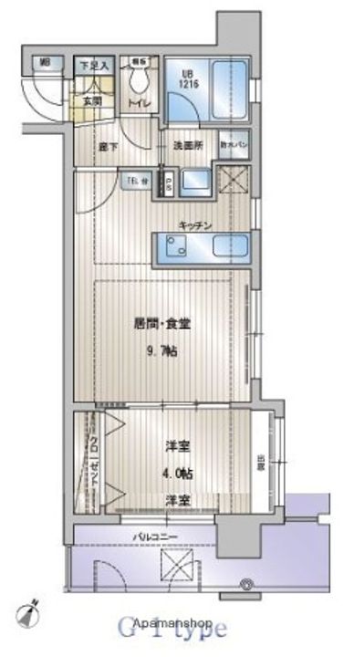 福岡県福岡市中央区天神3丁目の賃貸マンションの間取り