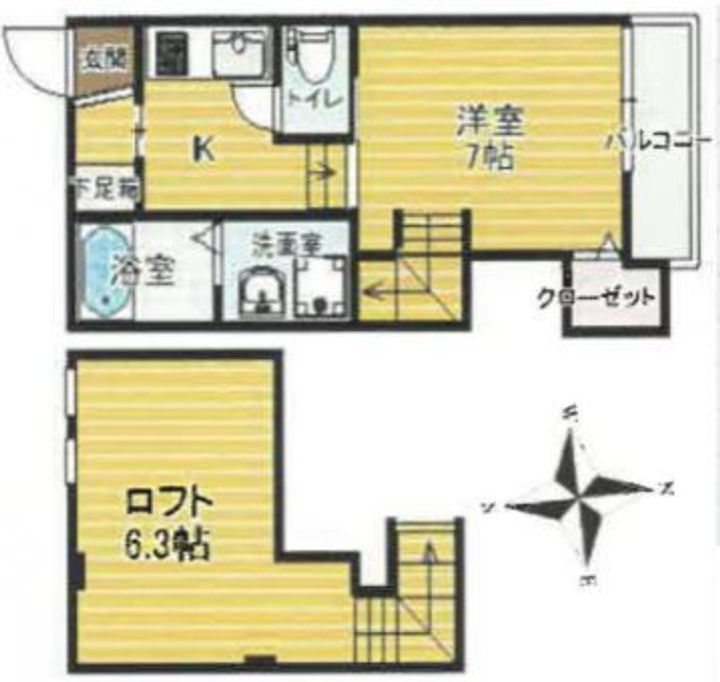 福岡県福岡市東区香椎駅東2丁目の賃貸アパートの間取り