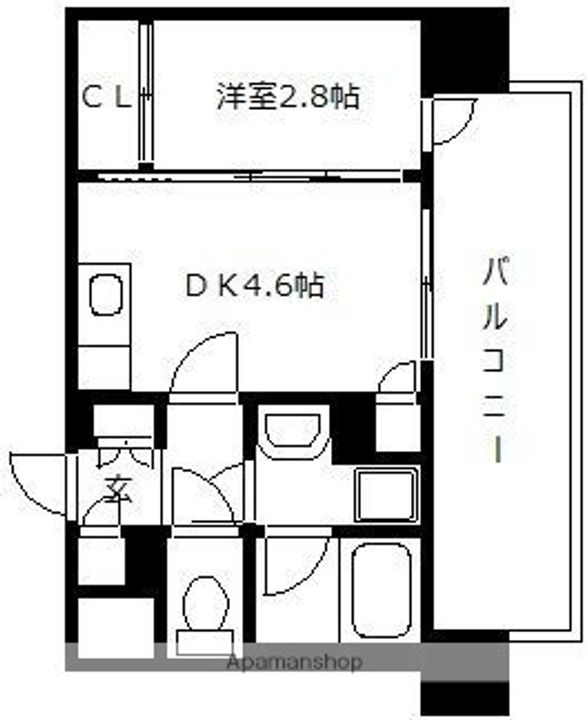 福岡県福岡市中央区警固1丁目の賃貸マンションの間取り