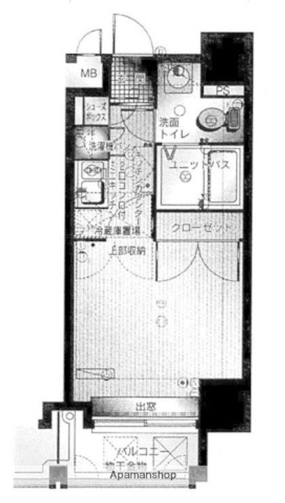 福岡県福岡市中央区地行1丁目の賃貸マンションの間取り