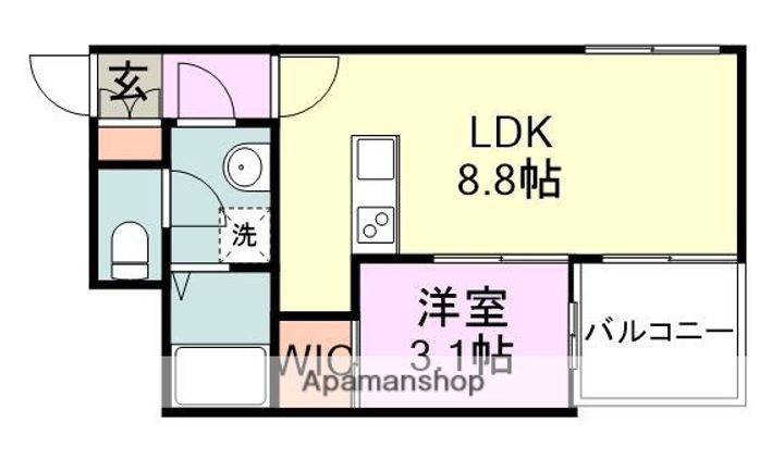 福岡県福岡市東区千早5丁目の賃貸マンションの間取り