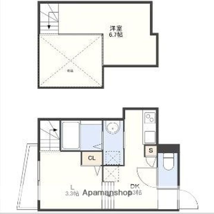 福岡県福岡市南区野間3丁目の賃貸アパートの間取り