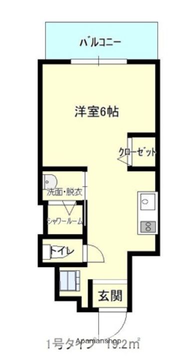 福岡県福岡市中央区大手門2丁目の賃貸マンション202の間取り