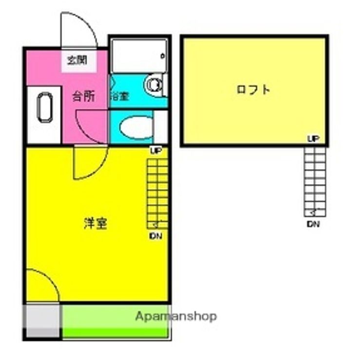 福岡県福岡市中央区今川2丁目の賃貸アパートの間取り