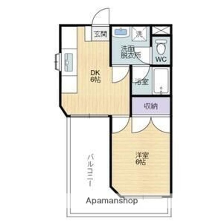 福岡県福岡市東区若宮1丁目の賃貸マンションの間取り