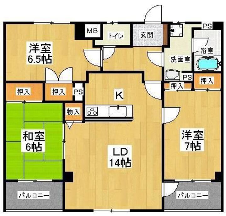 福岡県福岡市早良区百道1丁目の賃貸マンション302の間取り