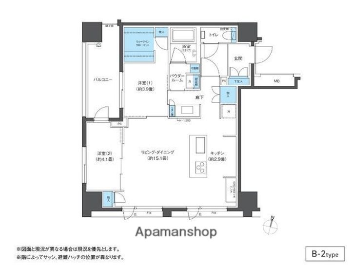 福岡県福岡市中央区今川1丁目の賃貸マンションの間取り