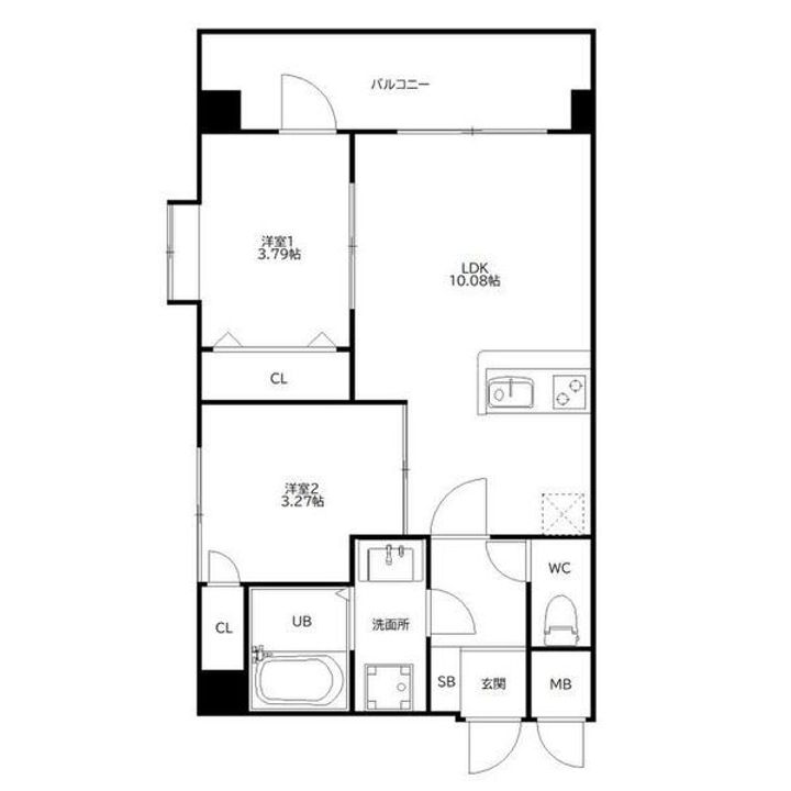 福岡県福岡市南区寺塚1丁目の賃貸マンションの間取り