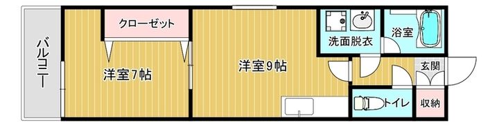 福岡県福岡市城南区南片江1丁目の賃貸アパートの間取り