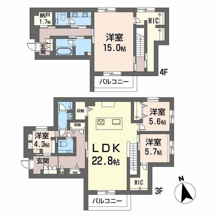 福岡県福岡市中央区平尾浄水町の賃貸マンションの間取り