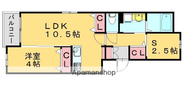 福岡県糟屋郡粕屋町大字江辻(マンション)の賃貸物件の間取り