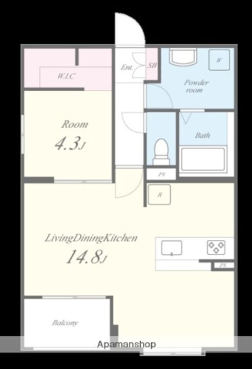 福岡県福岡市中央区今川2丁目の賃貸マンションの間取り