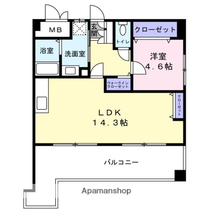 福岡県福岡市博多区博多駅南2丁目の賃貸マンションの間取り