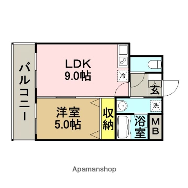 福岡県福岡市博多区美野島2丁目の賃貸マンションの間取り