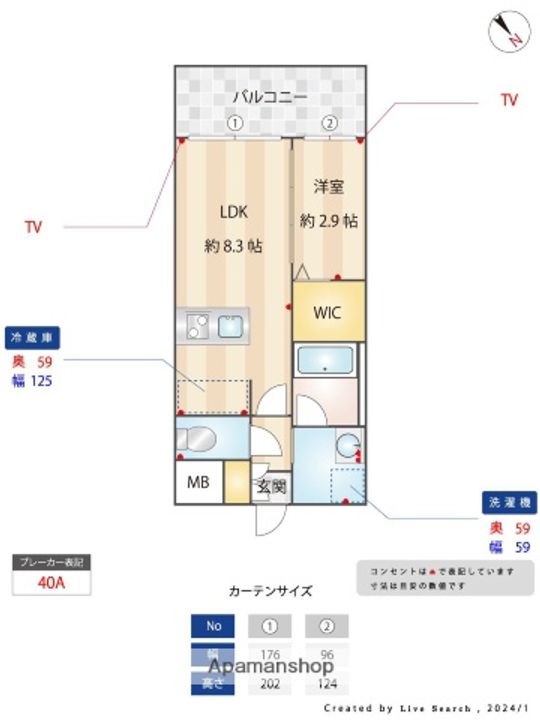 福岡県福岡市博多区東那珂1丁目の賃貸マンションの間取り