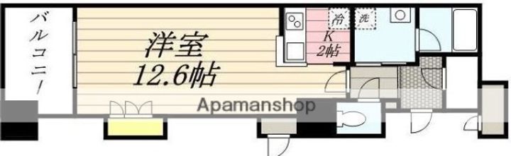 福岡県福岡市博多区住吉1丁目の賃貸マンションの間取り
