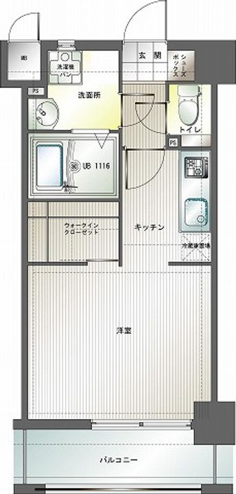 福岡県福岡市博多区住吉2丁目の賃貸マンションの間取り