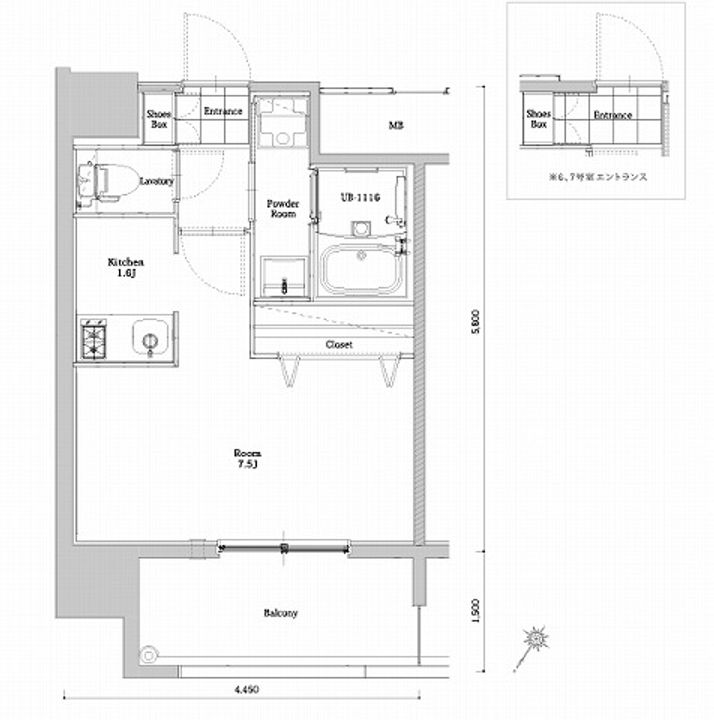 福岡県福岡市博多区築港本町の賃貸マンションの間取り