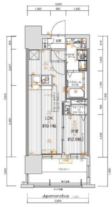 福岡県福岡市博多区比恵町の賃貸マンションの間取り