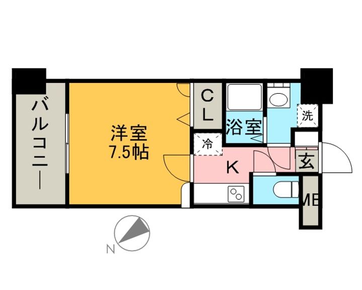 福岡県福岡市博多区御供所町の賃貸マンションの間取り