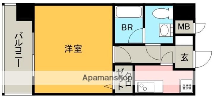 福岡県福岡市博多区下呉服町の賃貸マンションの間取り