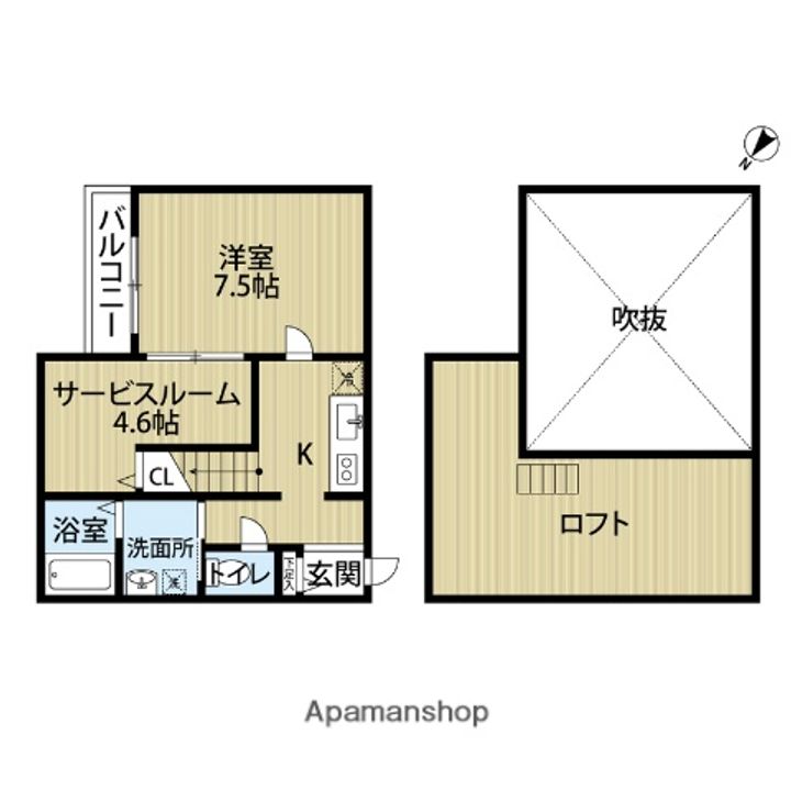 福岡県福岡市博多区吉塚3丁目の賃貸アパートの間取り