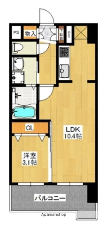 福岡県福岡市博多区吉塚6丁目の賃貸マンションの間取り