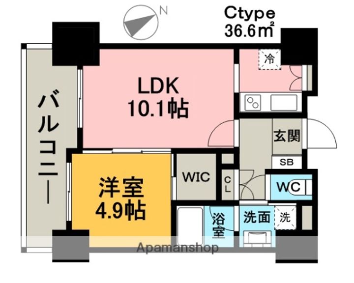 福岡県福岡市博多区吉塚本町の賃貸マンションの間取り