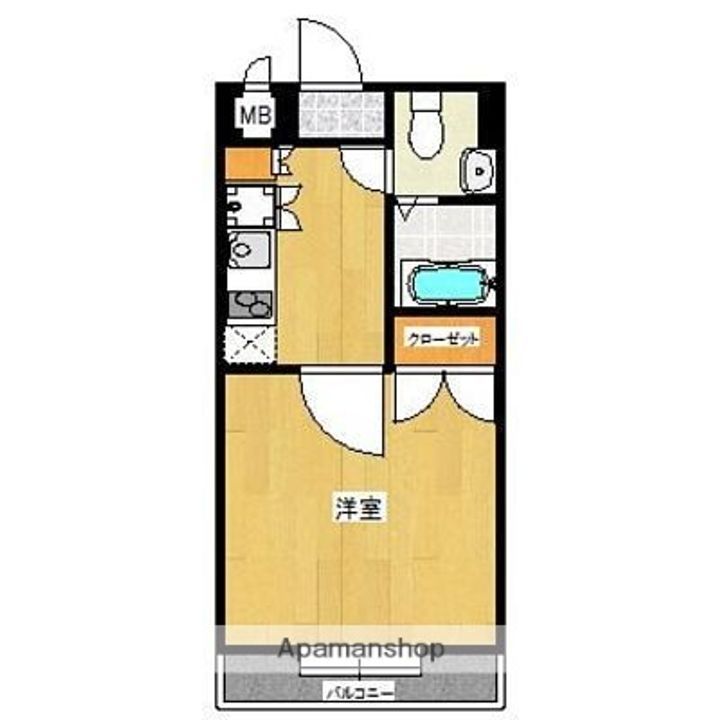 福岡県福岡市博多区冷泉町の賃貸マンションの間取り