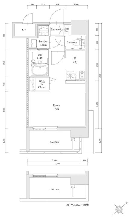 福岡県福岡市博多区博多駅南2丁目の賃貸マンションの間取り