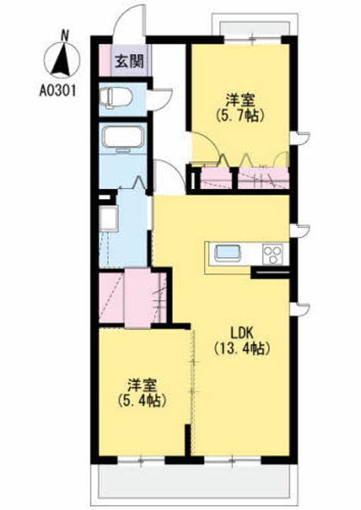 福岡県福岡市早良区高取2丁目の賃貸マンションの間取り