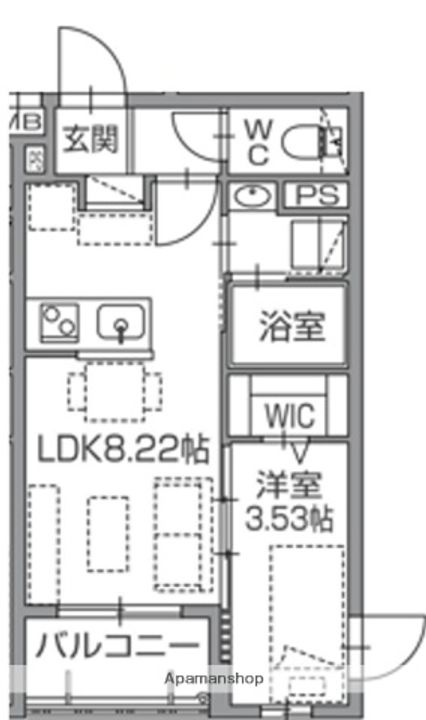 福岡県福岡市博多区元町1丁目の賃貸マンションの間取り